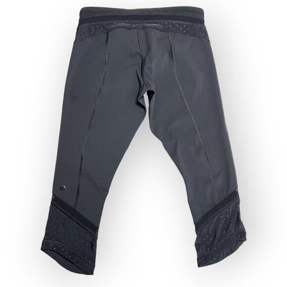 Lululemon Just Breathe Crop Leggings SIZE 6 Black Mesh Panel Pocket Yoga Pants - Picture 4 of 12